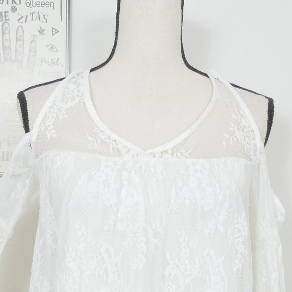 Abercrombie & Fitch White Lace Size XS BOHO Top - Picture 4 of 8